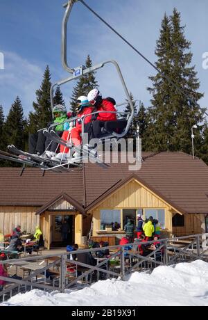 Restaurant  Mašinžaga at Rogla ski resort. Slovenia. Stock Photo