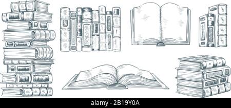 Library book sketch Stock Vector Image & Art - Alamy