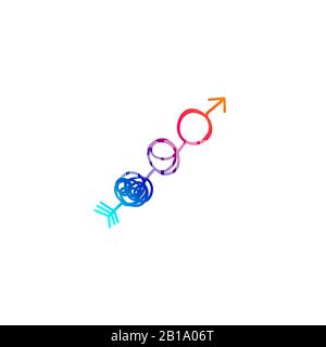 Psychotherapy icon, transformation logo, hand drawn doodle concept help of psychologist, business consulting. Vector illustration Stock Vector