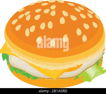 Cheeseburger icon, isometric style Stock Vector