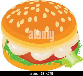 Hamburger icon, isometric style Stock Vector