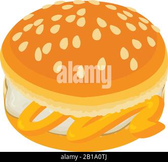 Fresh burger icon, isometric style Stock Vector