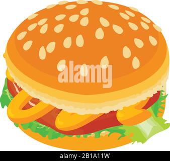 Classic hamburger icon, isometric style Stock Vector