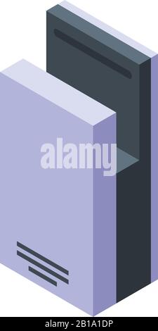 Modern hand dryer icon, isometric style Stock Vector