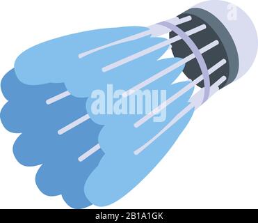 Badminton shuttlecock icon, isometric style Stock Vector