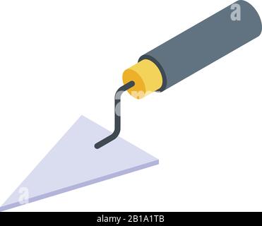 Triangular trowel icon, isometric style Stock Vector