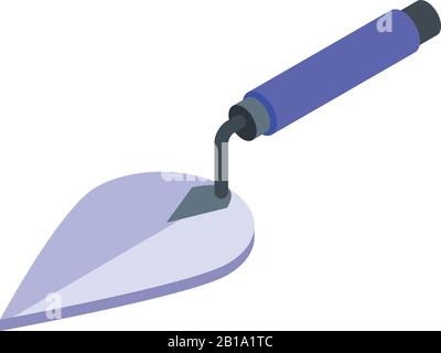 Brick trowel icon, isometric style Stock Vector