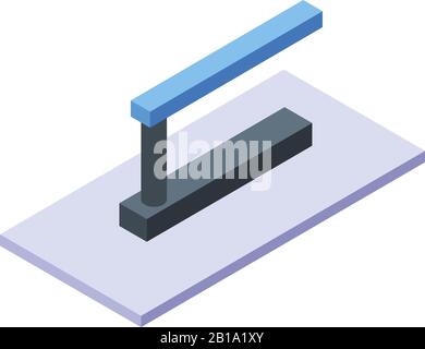 Steel plastering trowel icon, isometric style Stock Vector