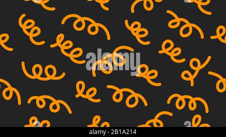 Background with hand drawn pasta, seamless pattern with spiral macaroni, doodle vector illustration for menu. Stock Vector