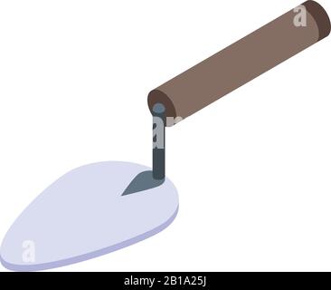 Wall trowel icon, isometric style Stock Vector