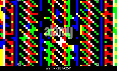 Pixel screen, glitch background, noise vector texture, digital abstract design Stock Vector