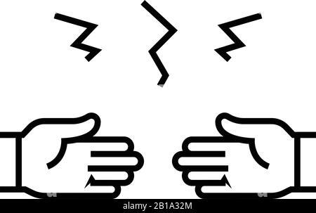 Disconnection line icon, concept sign, outline vector illustration, linear symbol. Stock Vector