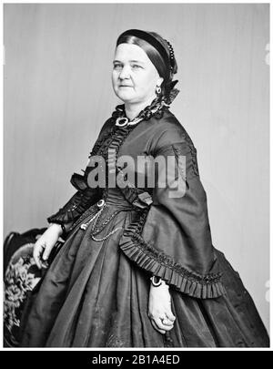 Mary Todd Lincoln (1818-1882), wife of President Abraham Lincoln, First Lady (1861-1865), portrait photograph by Mathew Brady Studio, circa 1863 Stock Photo