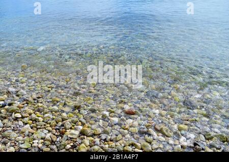 Pebbles on Ipsos beach in Corfu Stock Photo