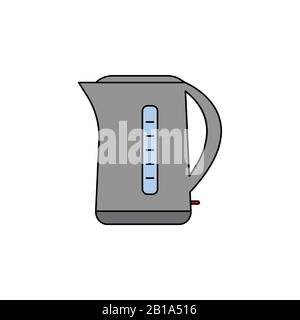 Kettle vector icon, water boiler symbol. Modern, simple vector illustration for web site or mobile app. Electric kettle icon. Simple illustration elec Stock Vector