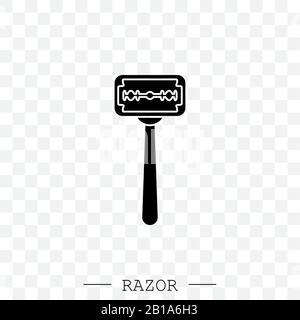 razor vector icon. Shaving men razor icon. Simple illustration of man razor vector icon for web design isolated black Stock Vector