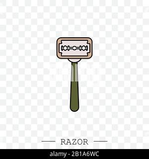 razor vector icon. Shaving men razor icon. Simple illustration of man razor vector icon for web design isolated color Stock Vector