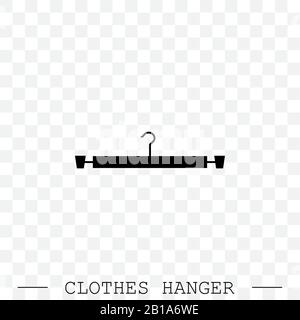 clothes hanger black icon vector. icon of hanger for clothes. Stock Vector