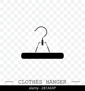 clothes hanger black icon vector. icon of hanger for clothes. Stock Vector