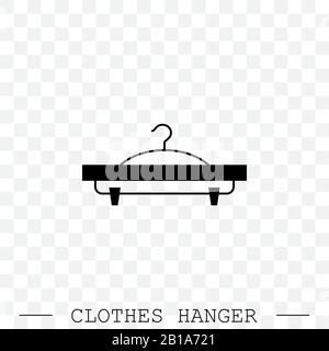 clothes hanger black icon vector. icon of hanger for clothes. Stock Vector
