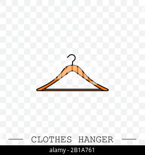 clothes hanger color icon vector. icon of hanger for clothes. Stock Vector