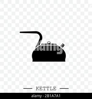kettle icon vector. Teapot logo. kettle gas black. Black Kettle with handle icon isolated on white background. Kettle in art style vector icon. kettle Stock Vector