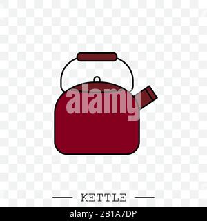 kettle icon vector. Teapot logo. kettle gas color. Color Kettle with handle icon isolated on white background. Kettle in art style vector icon. kettle Stock Vector