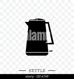 kettle icon vector. Teapot logo black. kettle electric for app. Electric Kettle with handle icon isolated. Kettle in art style vector icon black. kett Stock Vector
