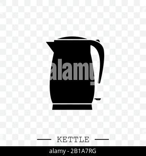 kettle icon vector. Teapot logo black. kettle electric for app. Electric Kettle with handle icon isolated. Kettle in art style vector icon black. kett Stock Vector