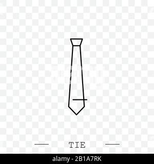 Tie Icon line, linear Vector Illustration On white Background Eps 10. Tie Icon in trendy style isolated.   Necktie symbol for your web site design, lo Stock Vector