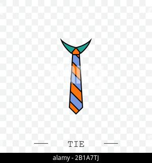 Tie Icon color flat Vector Illustration On white Background Eps 10. Tie Icon in trendy style isolated.  Necktie symbol for your web site design, logo, Stock Vector