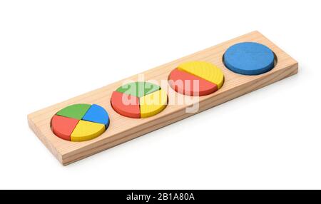 Wooden shape sorter puzzle toy isolated on white Stock Photo