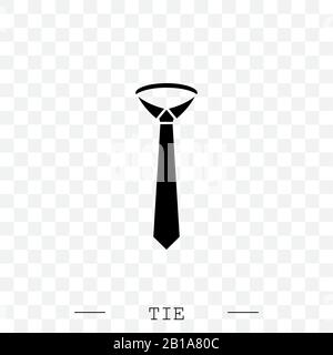 Tie Icon black flat Vector Illustration On white Background Eps 10. Tie Icon in trendy style isolated.   Necktie symbol for your web site design, logo Stock Vector