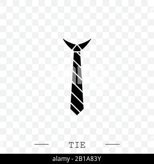 Tie Icon black flat Vector Illustration On white Background Eps 10. Tie Icon in trendy style isolated.   Necktie symbol for your web site design, logo Stock Vector
