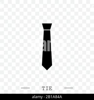 Tie Icon black flat Vector Illustration On white Background Eps 10. Tie Icon in trendy style isolated.   Necktie symbol for your web site design, logo Stock Vector