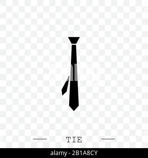 Tie Icon black flat Vector Illustration On white Background Eps 10. Tie Icon in trendy style isolated.   Necktie symbol for your web site design, logo Stock Vector