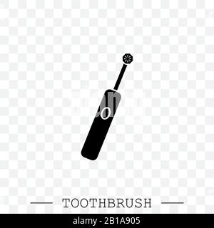 Toothbrush cleans a tooth icon vector. Teeth cleaning. vector with editable stroke. Dental toothbrush icon. dental  toothbrush vector. toothbrush icon Stock Vector