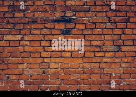 Brick wall texture, red bricks background. Architecture design. Grunge stonewall, old masonry, brickwork Stock Photo