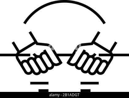 Crushing line icon, concept sign, outline vector illustration, linear symbol. Stock Vector