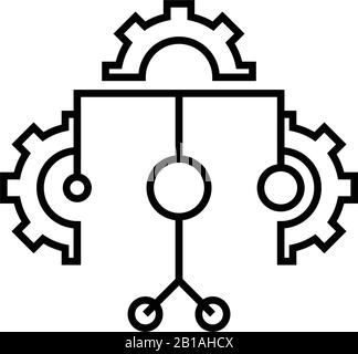 Different settings line icon, concept sign, outline vector illustration, linear symbol. Stock Vector