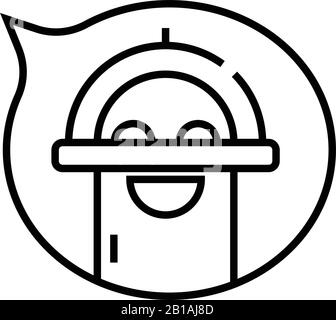 Dinner thoughts line icon, concept sign, outline vector illustration, linear symbol. Stock Vector