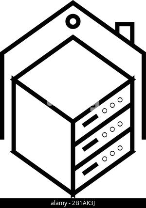 Document box line icon, concept sign, outline vector illustration, linear symbol. Stock Vector