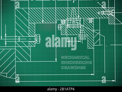 Backgrounds of engineering subjects. Technical illustration. Mechanical ...