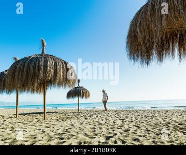 Playa de los Álamos-Playa del Cañuelo, Torremolinos, Costa del Sol Occidental, Málaga, Andalusia, Spain, Europe Stock Photo