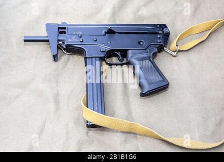 Samara, Russia - February 23, 2020: Russian weapons. Submachine gun 'Kedr' - personal defense weapon Stock Photo