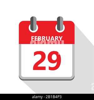 29 february in the leap year calendar vector illustration EPS10 Stock Vector