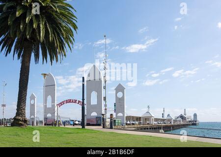 The Cunningham Pier, Geelong, Grant County, Victoria, Australia Stock Photo