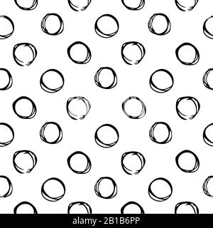 Seamless pattern consisting of circles hand drawn. Stock Vector