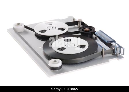 Interior mechanism of old 250MB backup data cartridge. Stock Photo