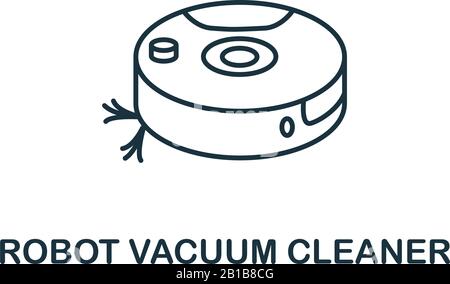 Robot Vacuum Cleaner icon from cleaning collection. Simple line element Robot Vacuum Cleaner symbol for templates, web design and infographics Stock Vector